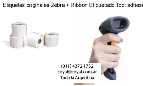 Etiquetas originales Zebra   Ribbon Etiquetado Top: adhesivo   ribbo