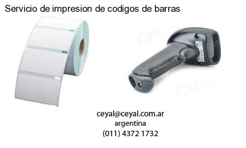 Servicio de impresion de codigos de barras