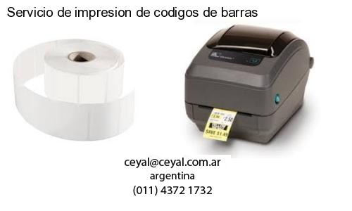 Servicio de impresion de codigos de barras