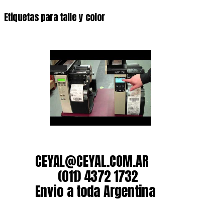 Etiquetas para talle y color