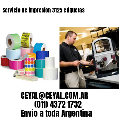 Servicio de impresion 3125 etiquetas