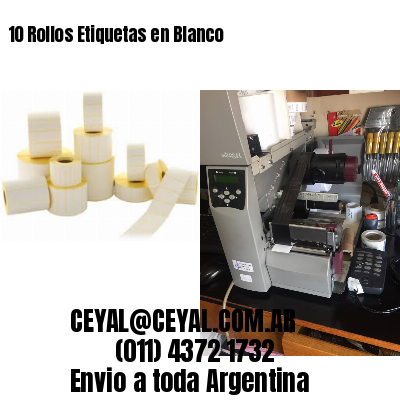 10 Rollos Etiquetas en Blanco