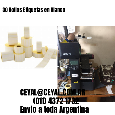 30 Rollos Etiquetas en Blanco