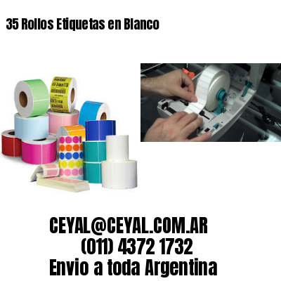 35 Rollos Etiquetas en Blanco