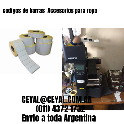 codigos de barras 	Accesorios para ropa