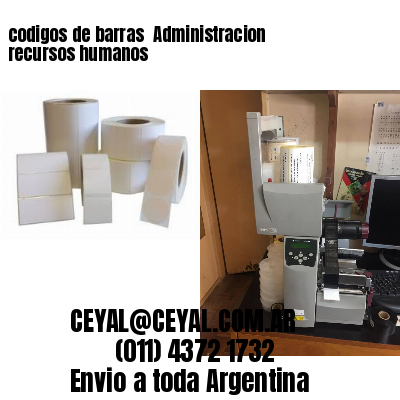 codigos de barras 	Administracion recursos humanos