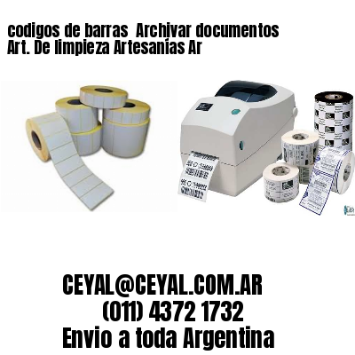 codigos de barras 	Archivar documentos Art. De limpieza Artesanías Ar