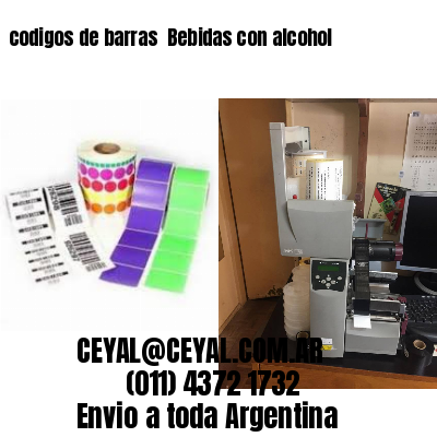 codigos de barras 	Bebidas con alcohol