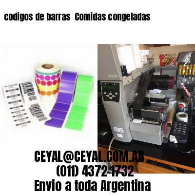 codigos de barras 	Comidas congeladas