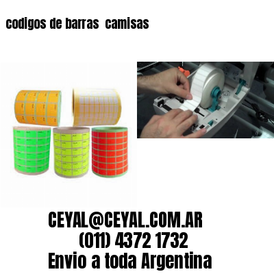 codigos de barras 	camisas