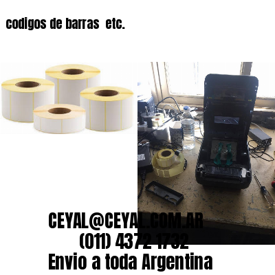 codigos de barras 	etc.