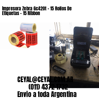 impresora Zebra Gc420t – 15 Rollos De Etiquetas – 15 Ribbon