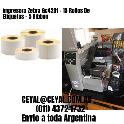 impresora Zebra Gc420t – 15 Rollos De Etiquetas – 5 Ribbon