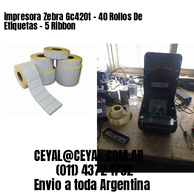 impresora Zebra Gc420t – 40 Rollos De Etiquetas – 5 Ribbon