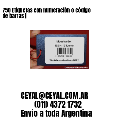 750 Etiquetas con numeración o código de barras |