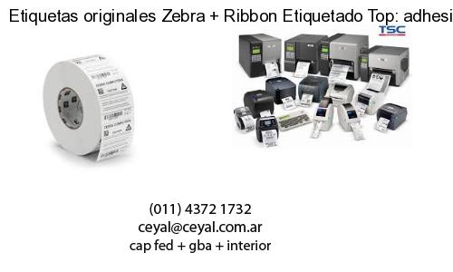 Etiquetas originales Zebra   Ribbon Etiquetado Top: adhesivo   ribbo