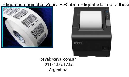 Etiquetas originales Zebra   Ribbon Etiquetado Top: adhesivo   ribbo