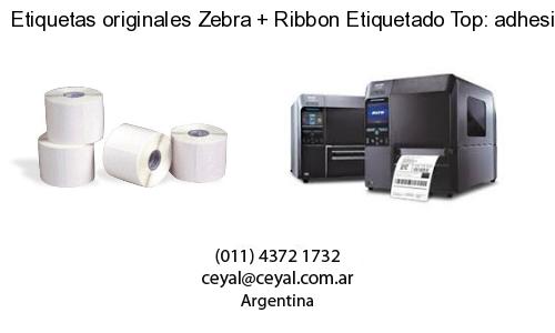 Etiquetas originales Zebra   Ribbon Etiquetado Top: adhesivo   ribbo