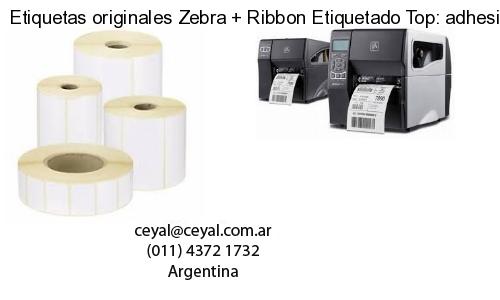 Etiquetas originales Zebra   Ribbon Etiquetado Top: adhesivo   ribbo