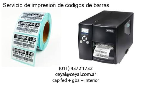 Servicio de impresion de codigos de barras