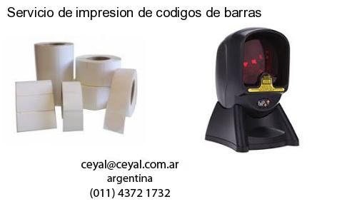 Servicio de impresion de codigos de barras