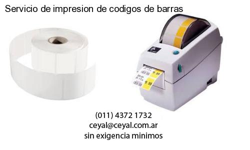 Servicio de impresion de codigos de barras