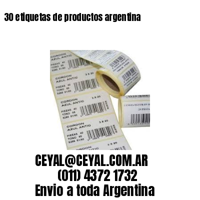 30 etiquetas de productos argentina