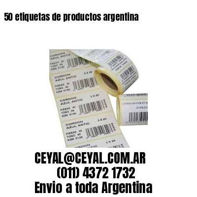 50 etiquetas de productos argentina