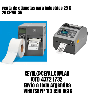 venta de etiquetas para industrias 29 X 20 CEYAL SA