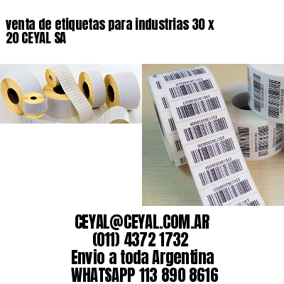 venta de etiquetas para industrias 30 x 20 CEYAL SA