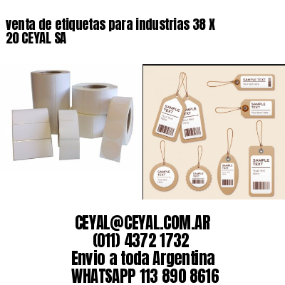 venta de etiquetas para industrias 38 X 20 CEYAL SA