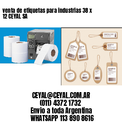 venta de etiquetas para industrias 38 x 12 CEYAL SA