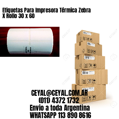 Etiquetas Para Impresora Térmica Zebra X Rollo 30 x 60