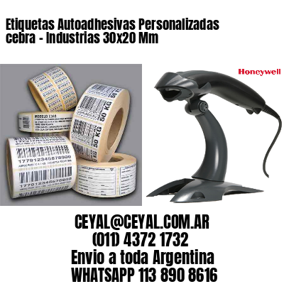 Etiquetas Autoadhesivas Personalizadas cebra – Industrias 30×20 Mm