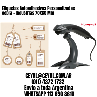 Etiquetas Autoadhesivas Personalizadas cebra – Industrias 70×60 Mm