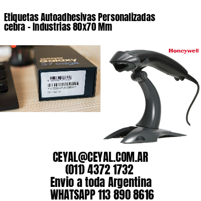 Etiquetas Autoadhesivas Personalizadas cebra – Industrias 80×70 Mm