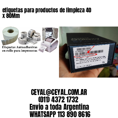 etiquetas para productos de limpieza 40 x 80Mm