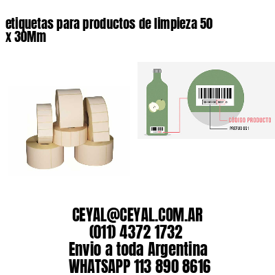 etiquetas para productos de limpieza 50 x 30Mm