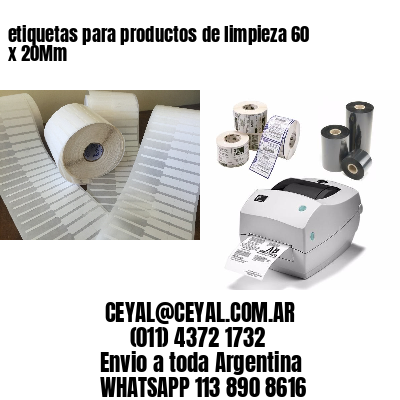 etiquetas para productos de limpieza 60 x 20Mm