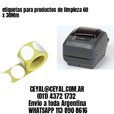etiquetas para productos de limpieza 60 x 30Mm