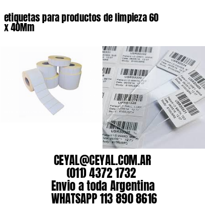 etiquetas para productos de limpieza 60 x 40Mm