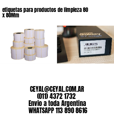 etiquetas para productos de limpieza 80 x 80Mm