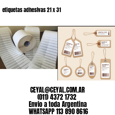 etiquetas adhesivas 21 x 31