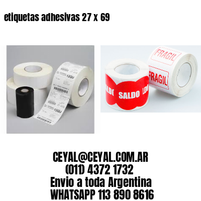 etiquetas adhesivas 27 x 69