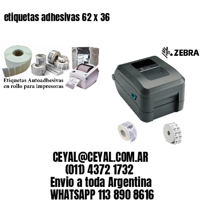 etiquetas adhesivas 62 x 36