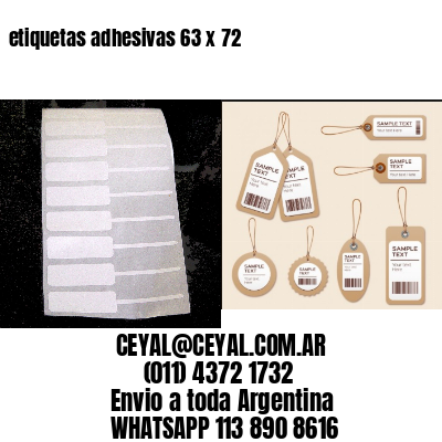 etiquetas adhesivas 63 x 72