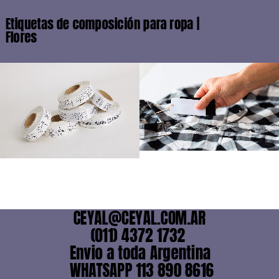 Etiquetas de composición para ropa | Flores