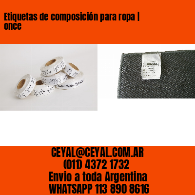 Etiquetas de composición para ropa | once