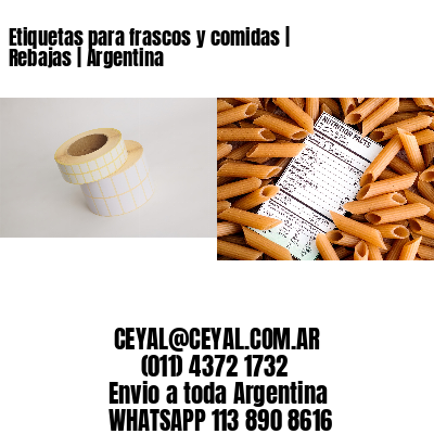 Etiquetas para frascos y comidas | Rebajas | Argentina