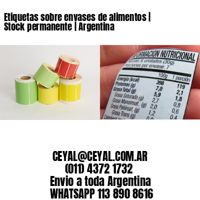 Etiquetas sobre envases de alimentos | Stock permanente | Argentina